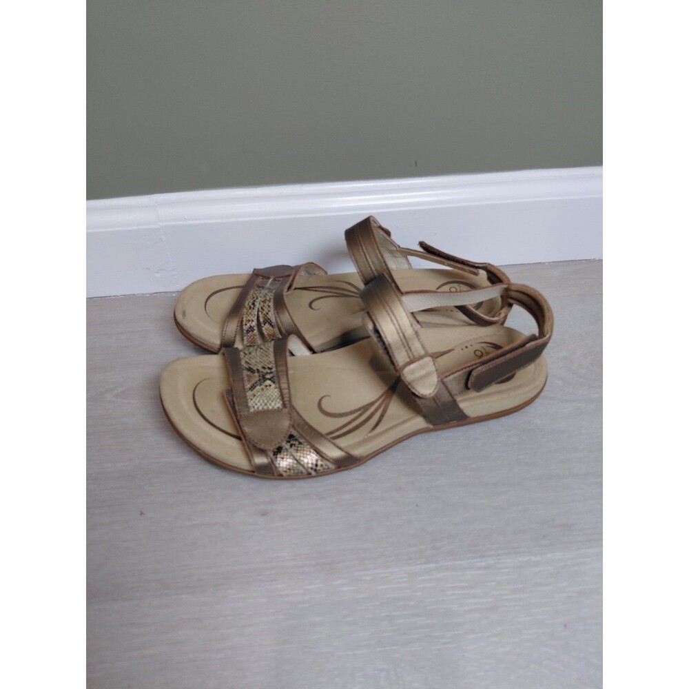 Abeo Women 9N Brynn Bronze Leather Ankle Strap Sandals Comfy